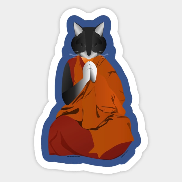 Lama Tuxedo Cat Sticker by FunkilyMade